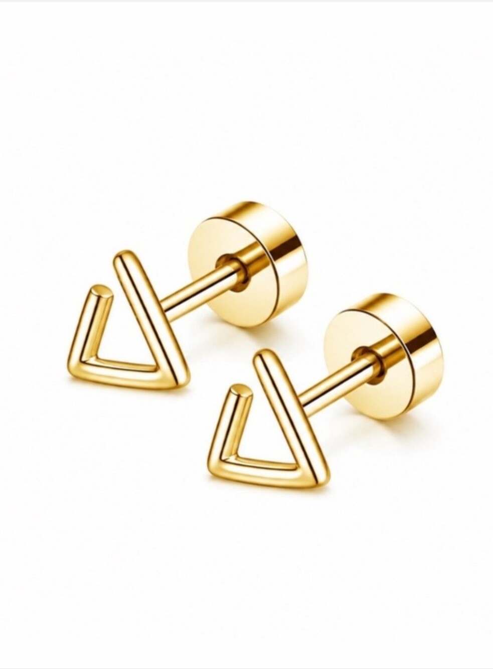 Gold Triangle Stud Earrings - Women Jewelry